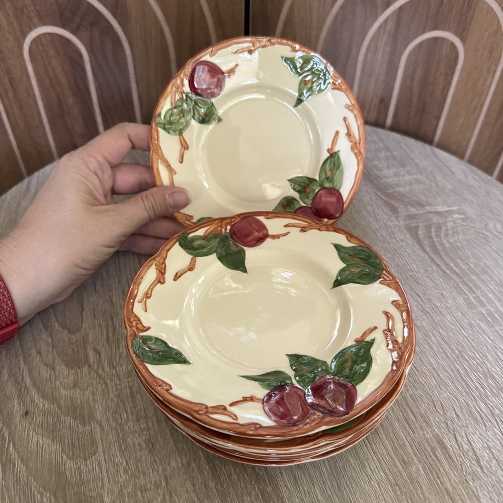 Set of 7 Franciscan Earthenware APPLE  Bread & Butter Plate 6 3/8"  USA